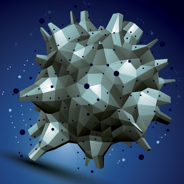 vector complicated 3d figure, modern digital technology style form. abstract unusual background.