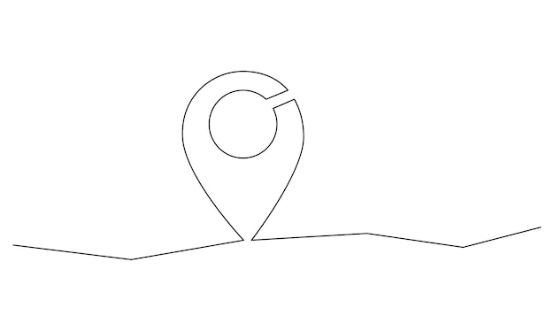 Vector continuous one simple single abstract line drawing of Location pointers isolated on