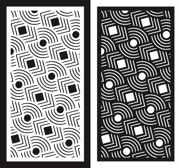 Vector Cutting Laser Motif Partition Fences Facade Seamless Pattern CNC Cutting FIle