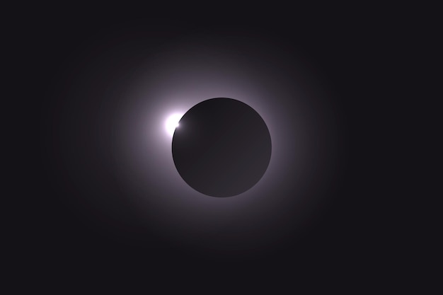 vector dark abstract background with a solar eclipse black open space with a star shining