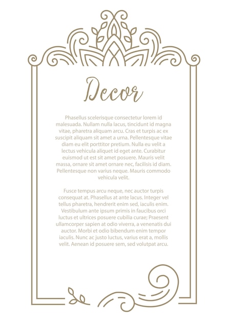 Vector decorative frame elegant element for design template place for text