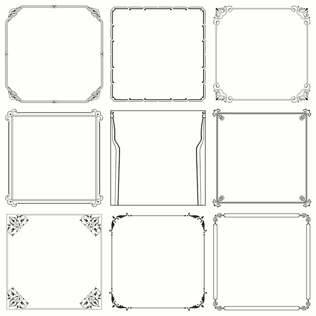 Vector decorative frames (set 38)