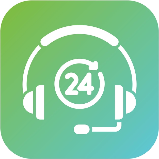 Vector Design 24H Support Icon Style