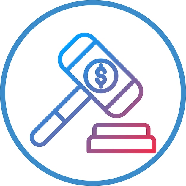 Vector Design Auction Fundraiser Icon Style