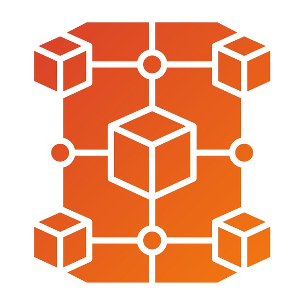 Vector Design Blockchain Icon Style
