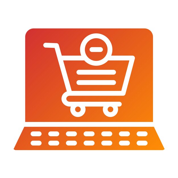 vector design cart remove item icon style