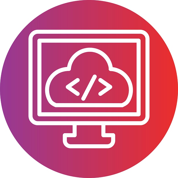 Vector Design Cloud Coding Icon Style