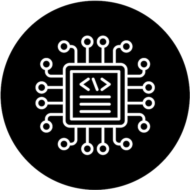 vector design code processor icon style