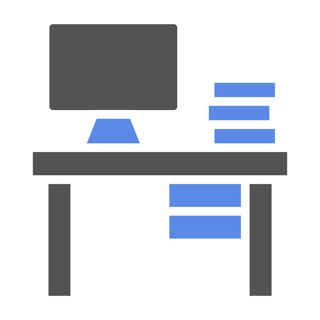 vector design computer desk icon style