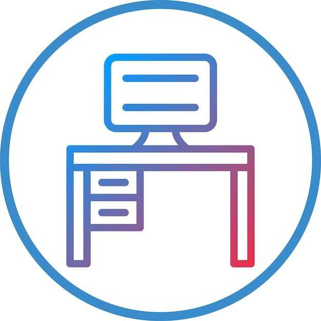 Vector Design Computer Table Icon Style