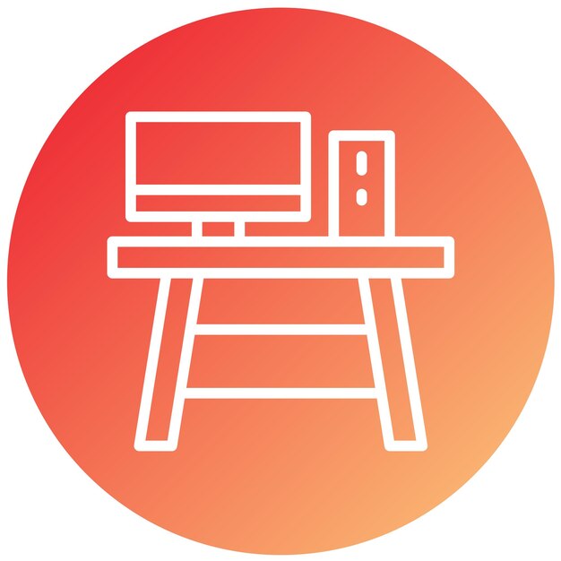 Vector Design Computer Table Icon Style