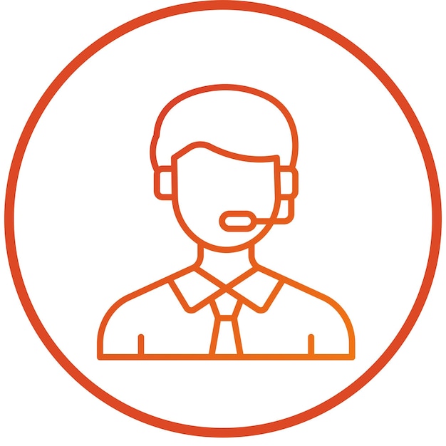 Vector Design Customer Service Agent Icon Style