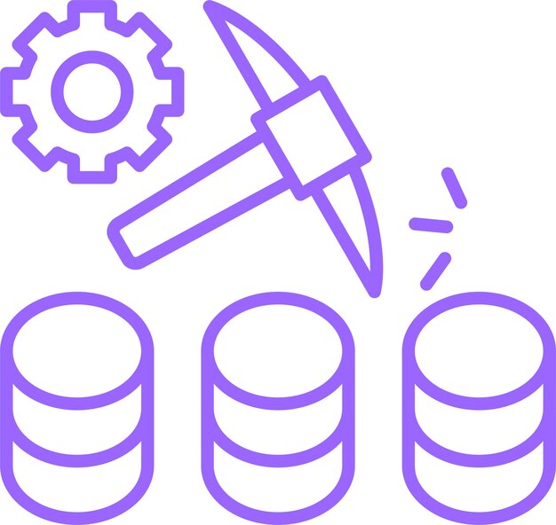 Vector Design Data Mining Icon Style