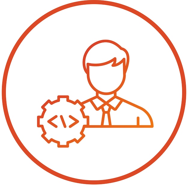 Vector Design Developer Male Icon Style