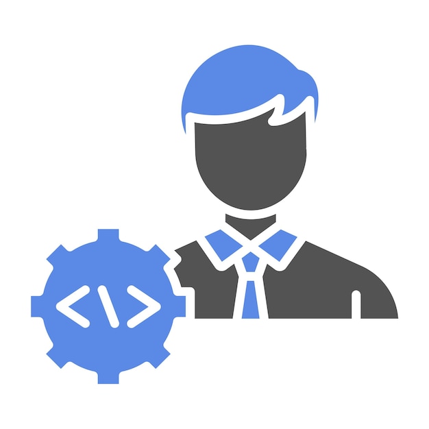 Vector Design Developer Male Icon Style
