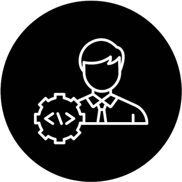 Vector Design Developer Male Icon Style