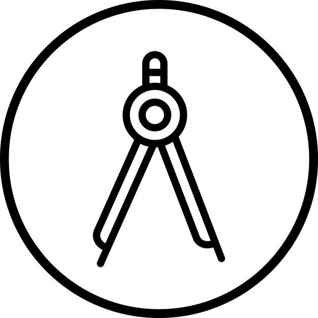 Vector Design Drawing Compass Icon Style