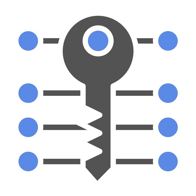 Vector Design Encryption Key Icon Style
