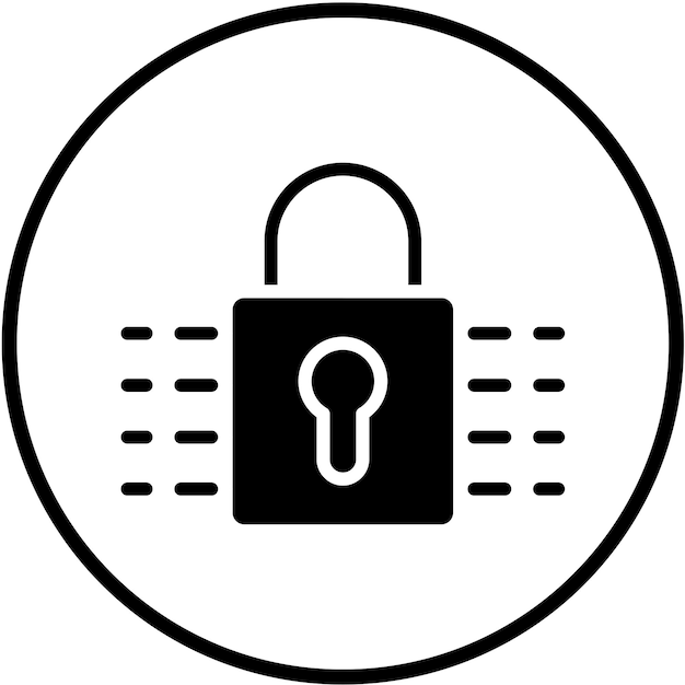 Vector Design Encryption Lock Icon Style