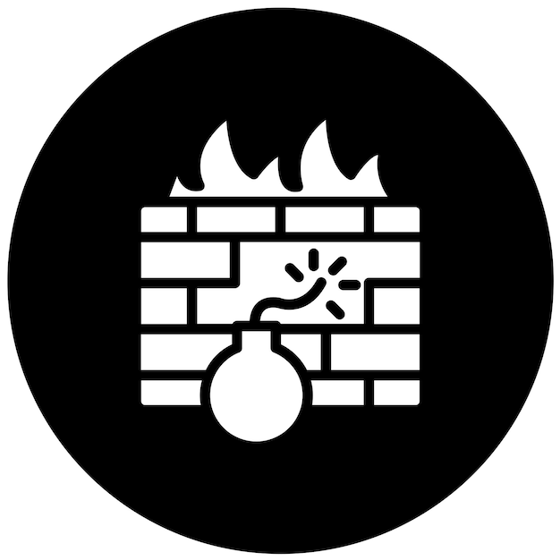 vector design firewall attack icon style