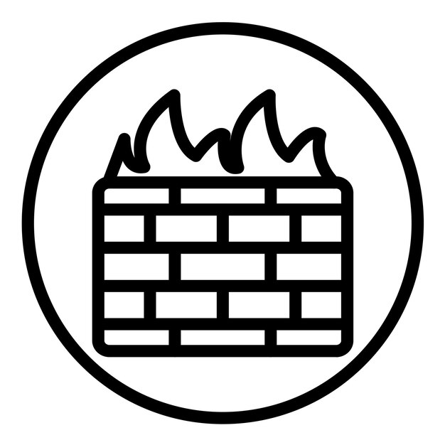 Vector Design Firewall Wall Block Icon Style