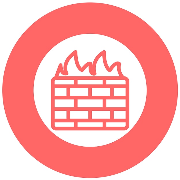 Vector Design Firewall Wall Block Icon Style