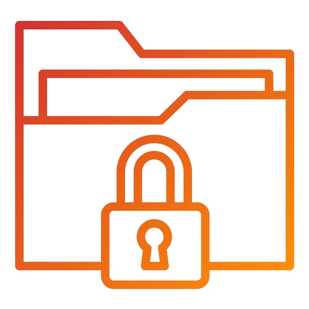 Vector Design Folder Locked Icon Style