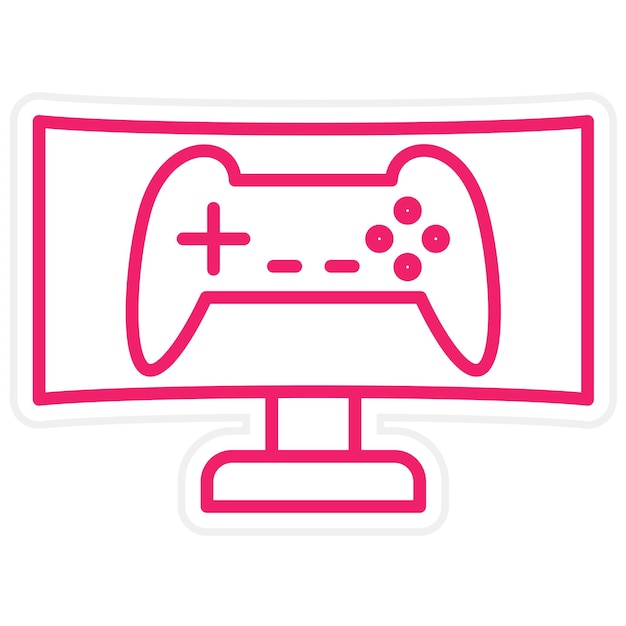 Vector Design Gaming Monitor Icon Style