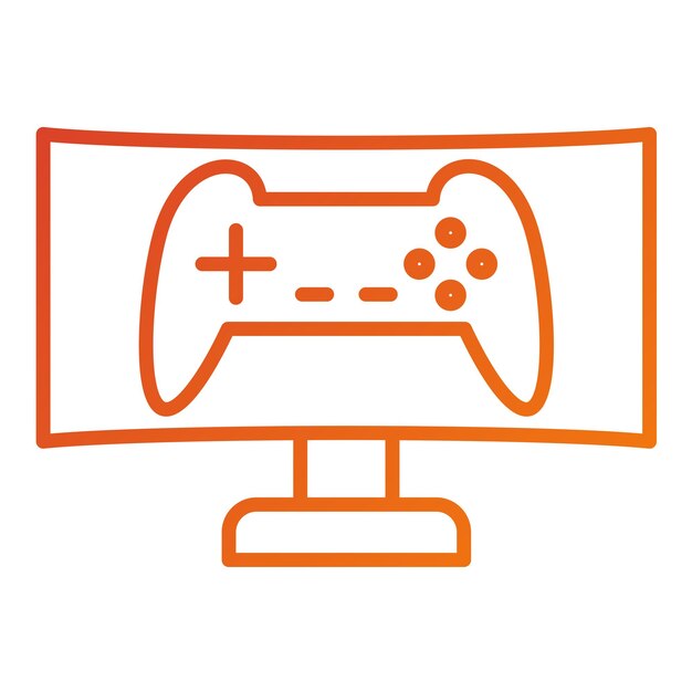 Vector Design Gaming Monitor Icon Style