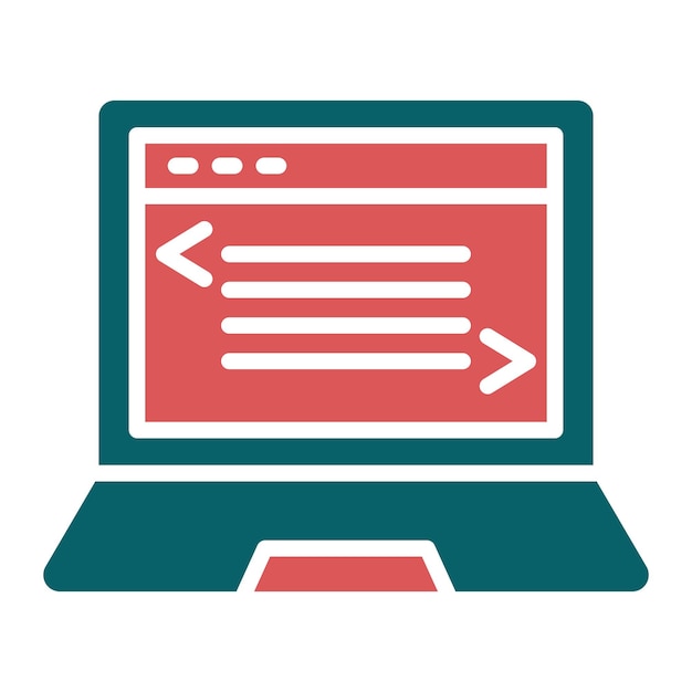 Vector Design Laptop Coding Icon Style