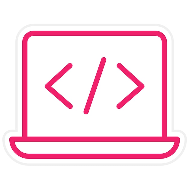 Vector Design Laptop Coding Icon Style