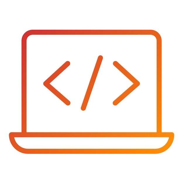 Vector Design Laptop Coding Icon Style