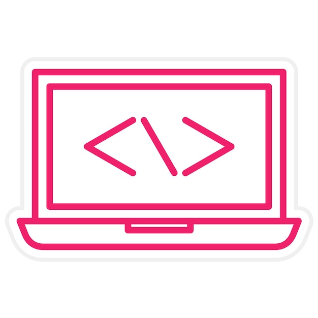 Vector Design Laptop Coding Icon Style