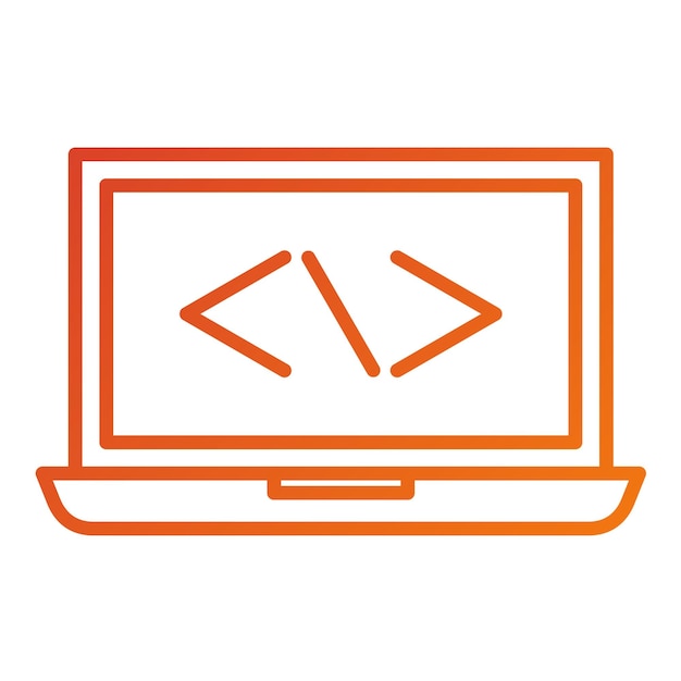 Vector Design Laptop Coding Icon Style