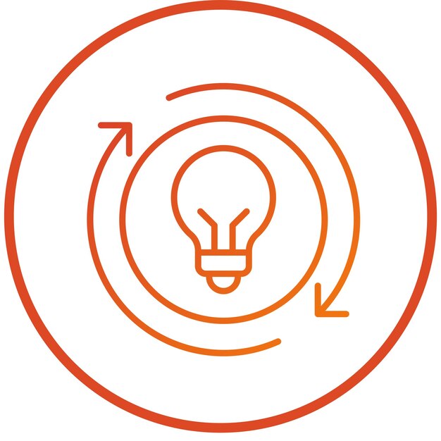 Vector Design Light Usage Efficiency Icon Style