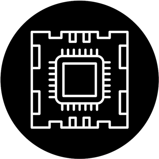 vector design microprocessor icon style