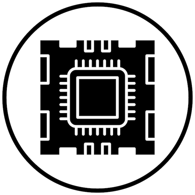 vector design microprocessor icon style