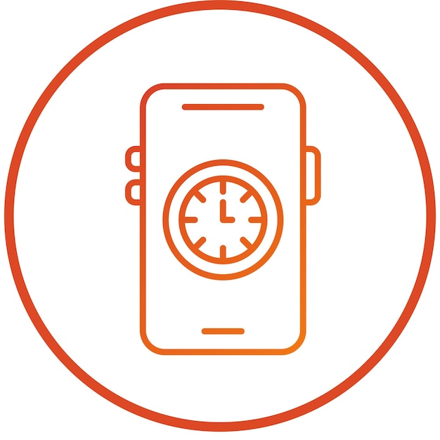 Vector Design Mobile Clock Icon Style