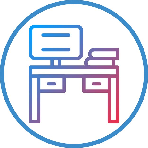 Vector Design Office Desk Icon Style