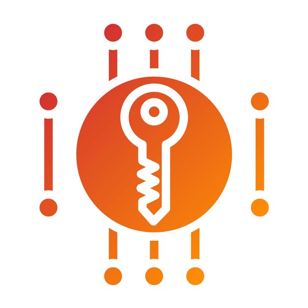 Vector Design Private Key Encryption Icon Style