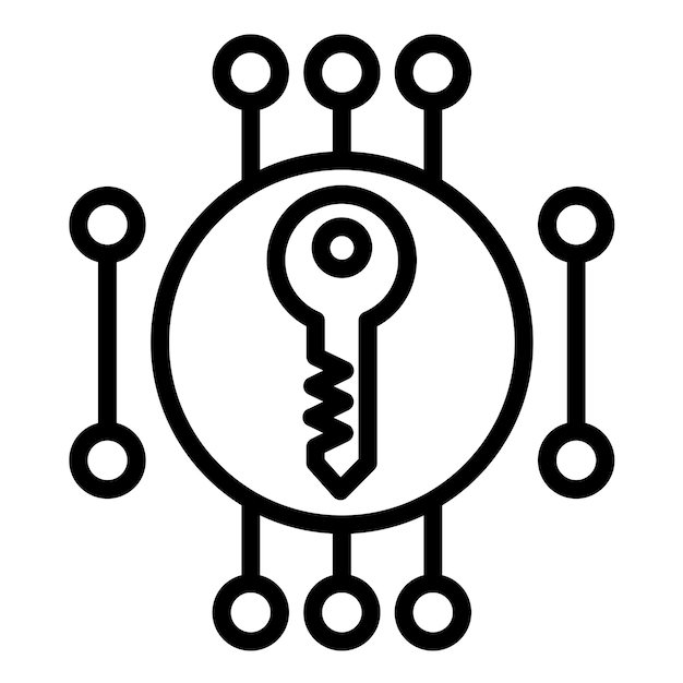 vector design private key encryption icon style