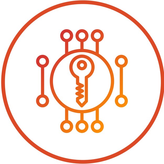vector design private key encryption icon style