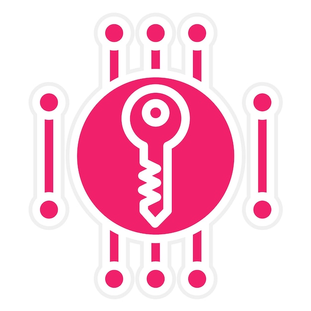 vector design private key encryption icon style