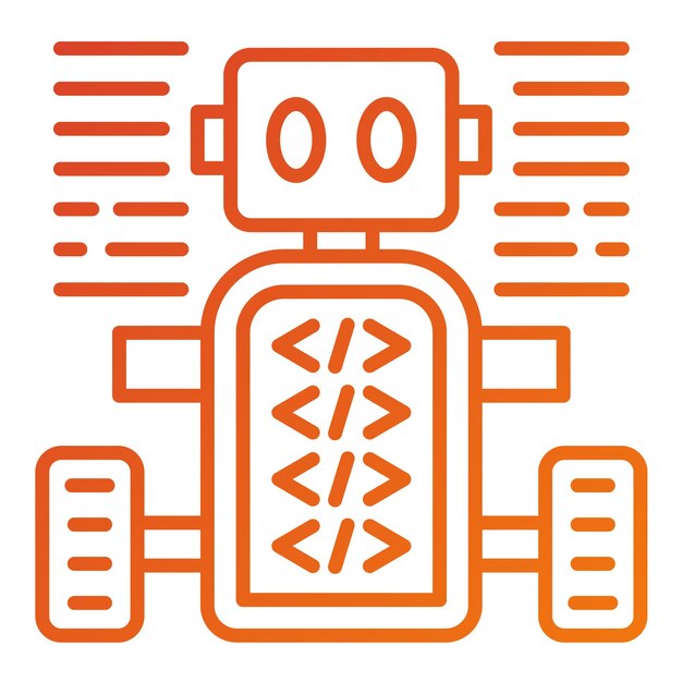 Vector Design Programmed Robot Icon Style