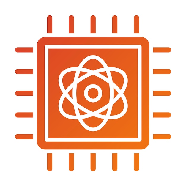 Vector Design Quantum Computing Icon Style