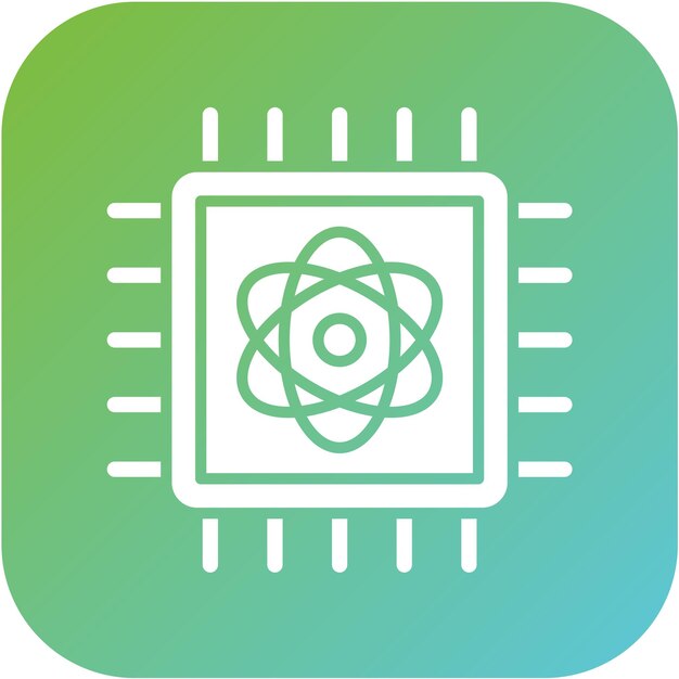 Vector Design Quantum Computing Icon Style