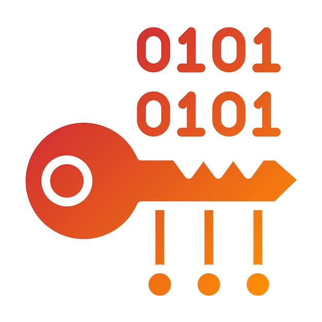 Vector Design Strong Key Encryption Icon Style