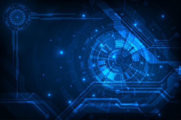 Vector digital hud technology adstract with blue light futuristic background