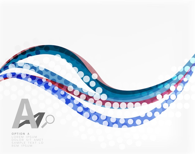 Vector dotted curve waves abstract background