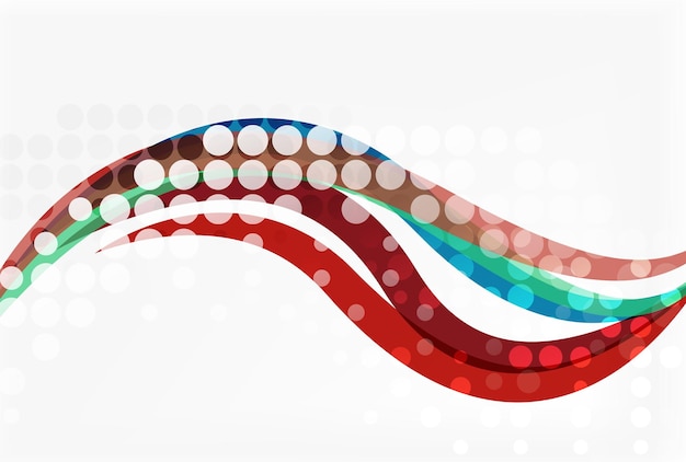 Vector dotted curve waves abstract background